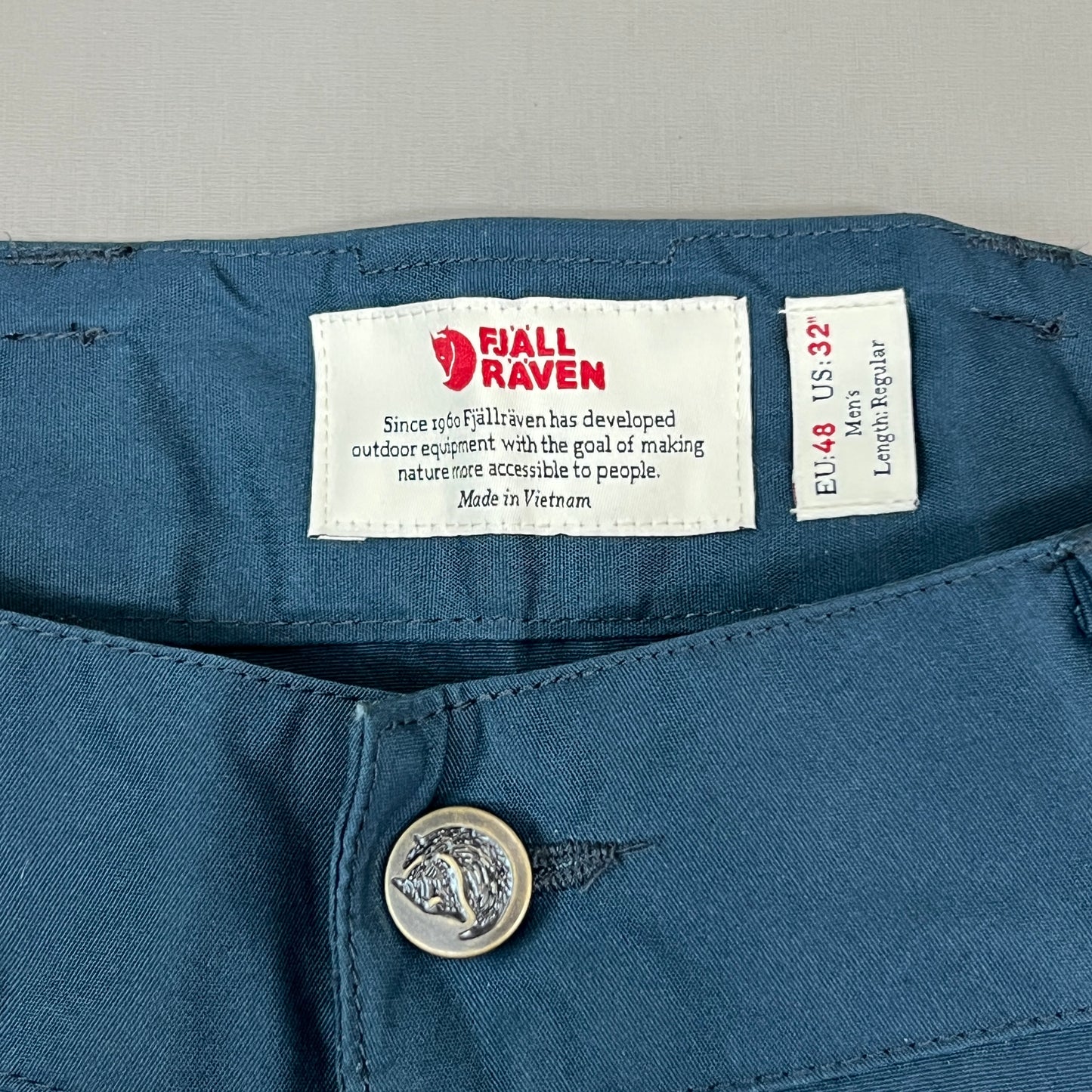 FJALLRAVEN Vidda Pro Ventilated Pants Men's Sz US 32 EUR 48 Mountain Blue (New)