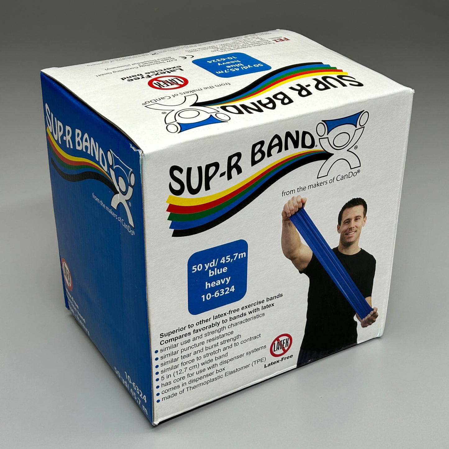 SUP-R BAND Latex-Free Exercise Band 50 yd Blue (New)
