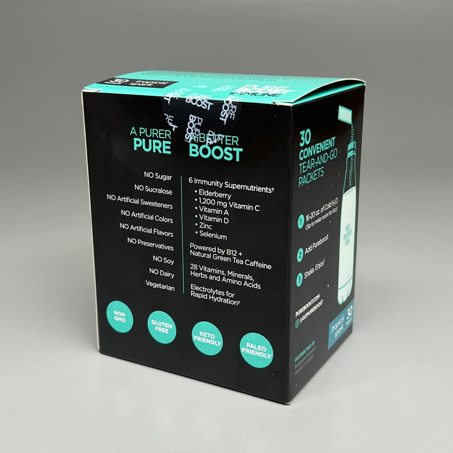 ZA@ PUREBOOST IMMUNE Antioxidant Energy Mix 12 Boxes of 30 Packets 06/24