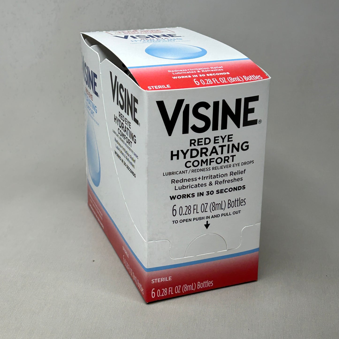 VISINE 6-Pack! Red Eye Hydrating Comfort Lubricant Drops 0.28 fl oz Bottles (New)