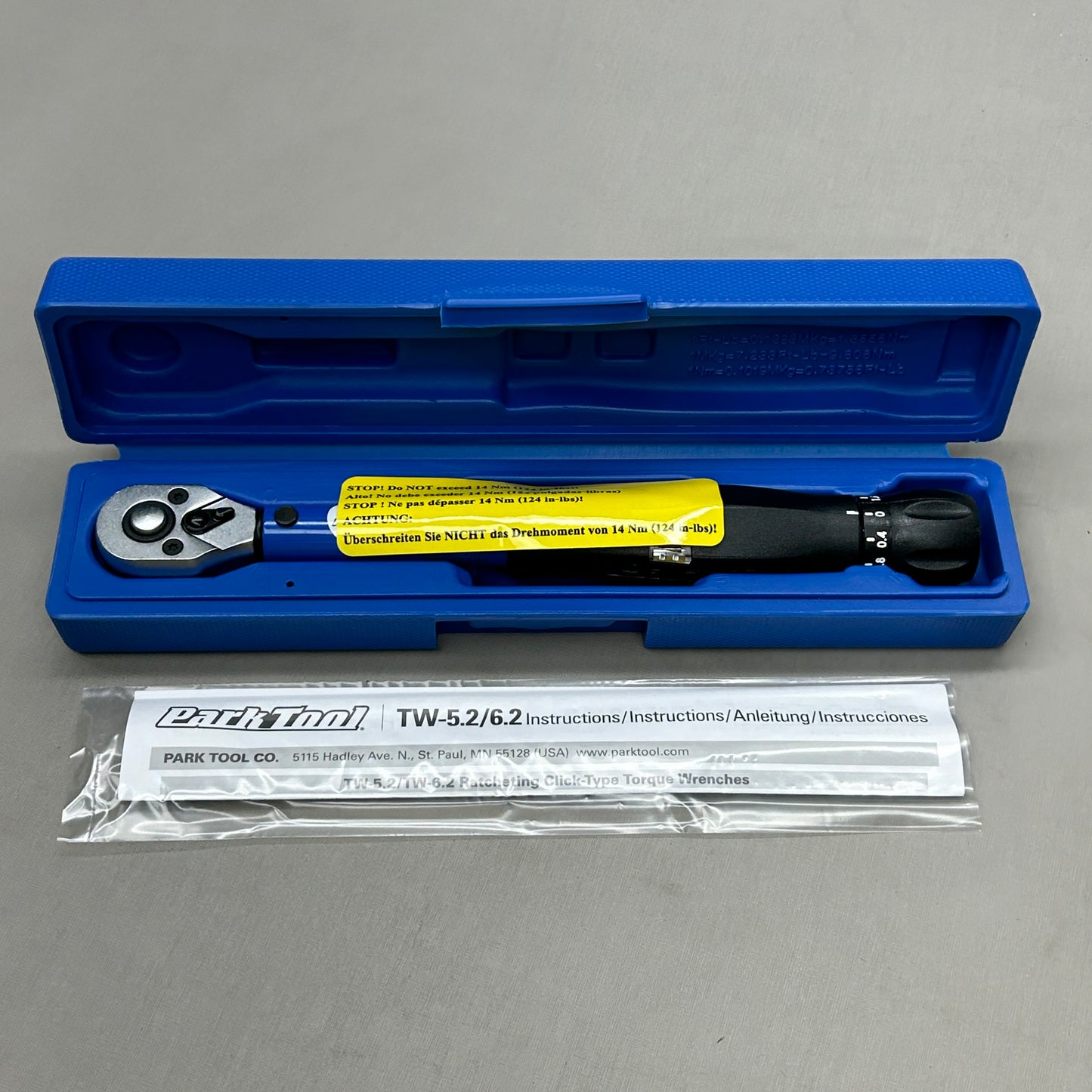 PARK TOOL Ratcheting Click Type Bicycle Torque Wrench TW-5.2 (New)