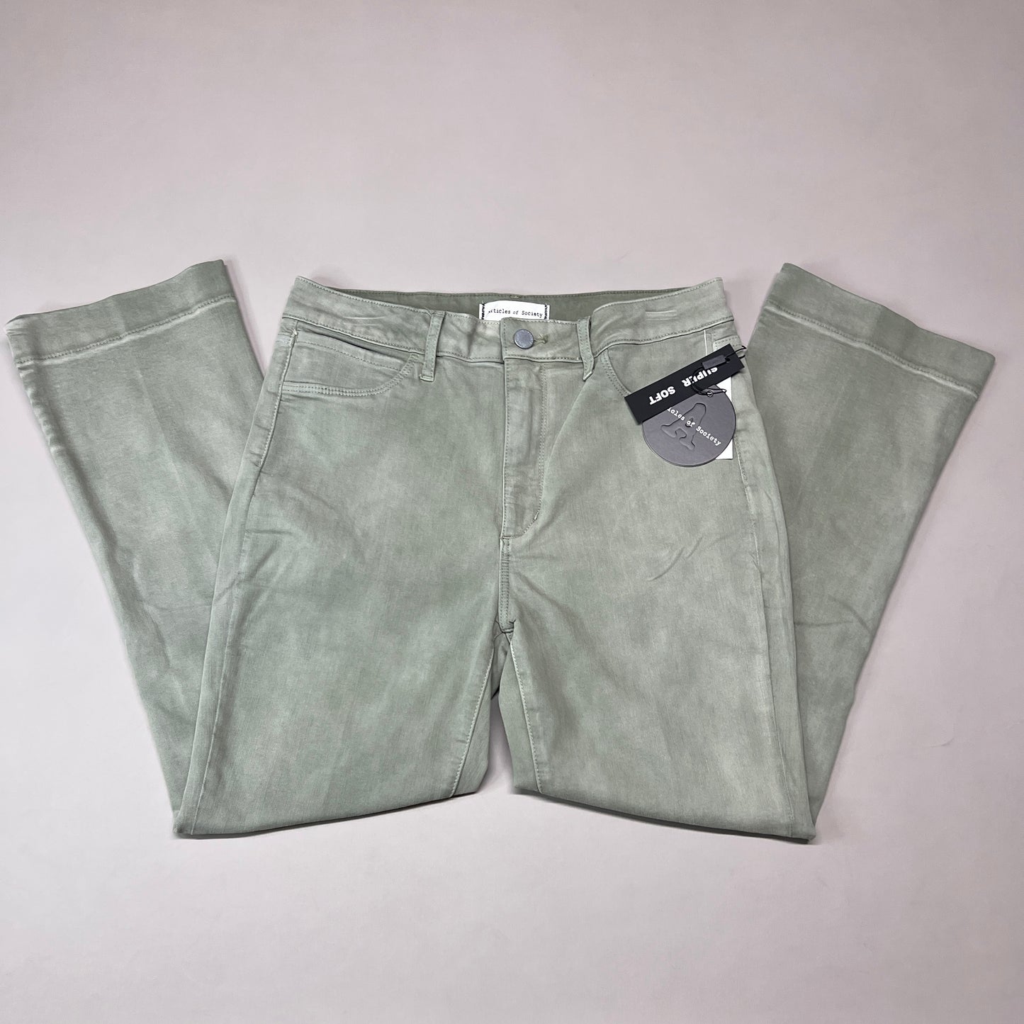 ARTICLES OF SOCIETY London Cropped Flare Pants In Lihue Women's Sz 30 Olive 5056CR-722 (New)