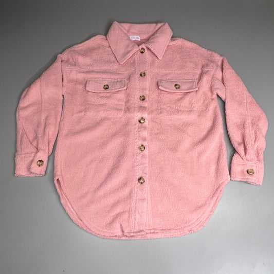 PINK LILY Fleece Button-up Jacket Women's Sz XS Mauve Pink PL177 (New)