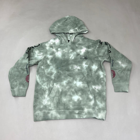 RVCA Artist Network Program Tie Dye Hoodie Youth Sz L /14 AVBSF00106 Green (New)