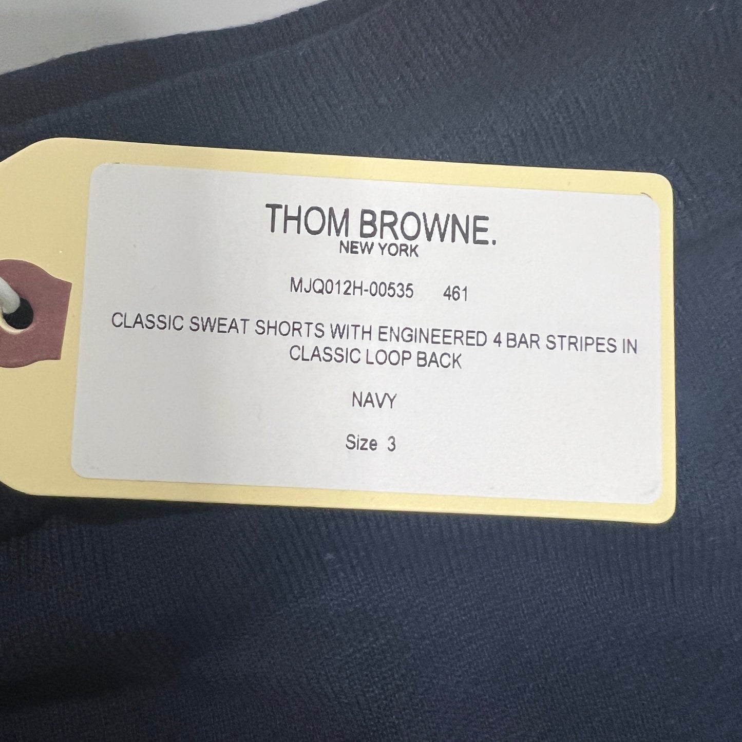 THOM BROWNE Classic Sweat Shorts w/4 Bar Loop Back Navy Size 3 (New)