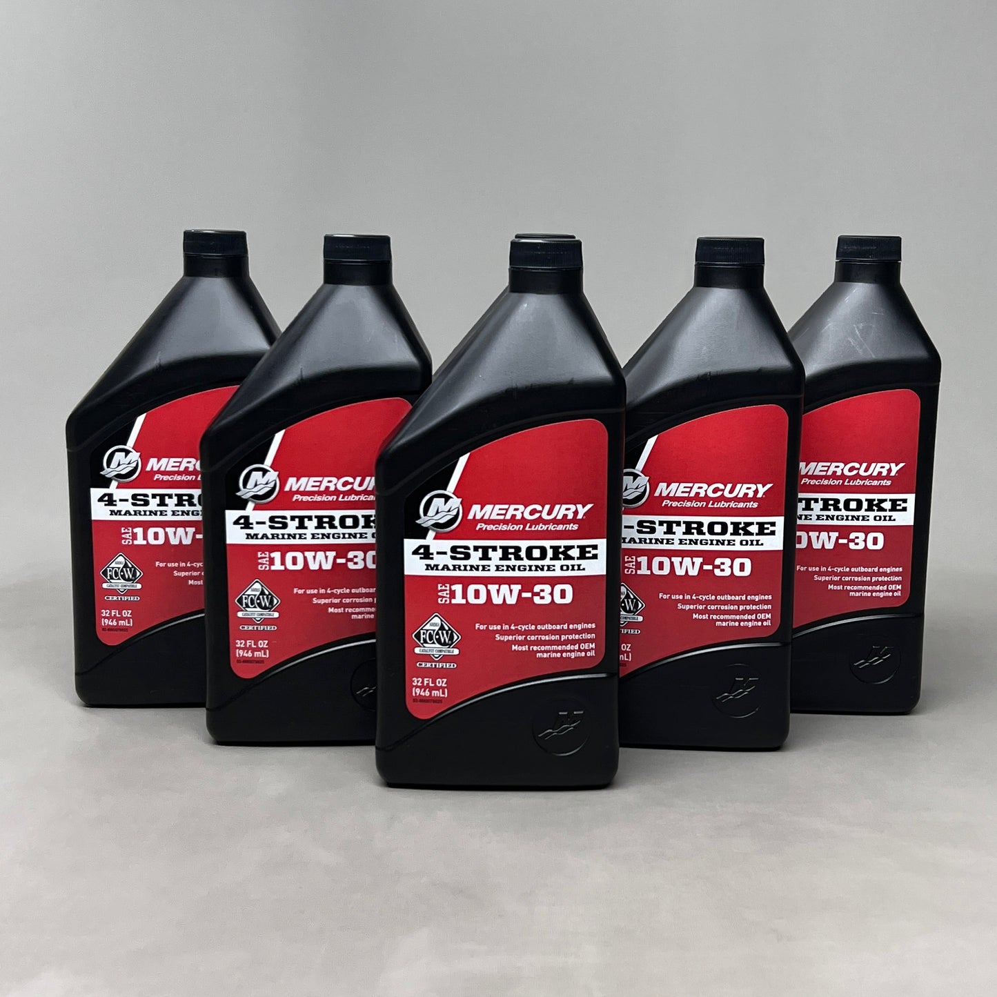 ZA@ MERCURY (6 PACK) 4-Stroke Marine Engine Oil SAE 10W-30 32 fl oz 92-8M0078625 (New) E