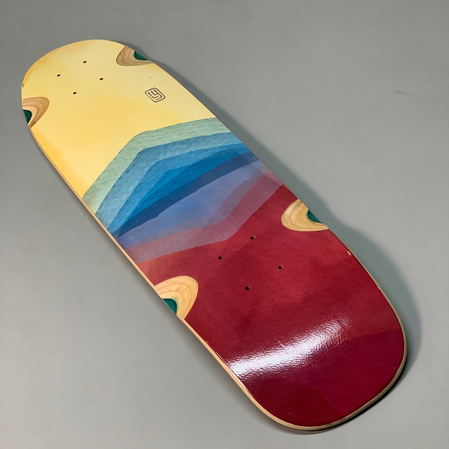 LANDYACHTZ Dinghy FG Watercolor Longboard/Skateboard Deck 28.5"x8" (New Other)
