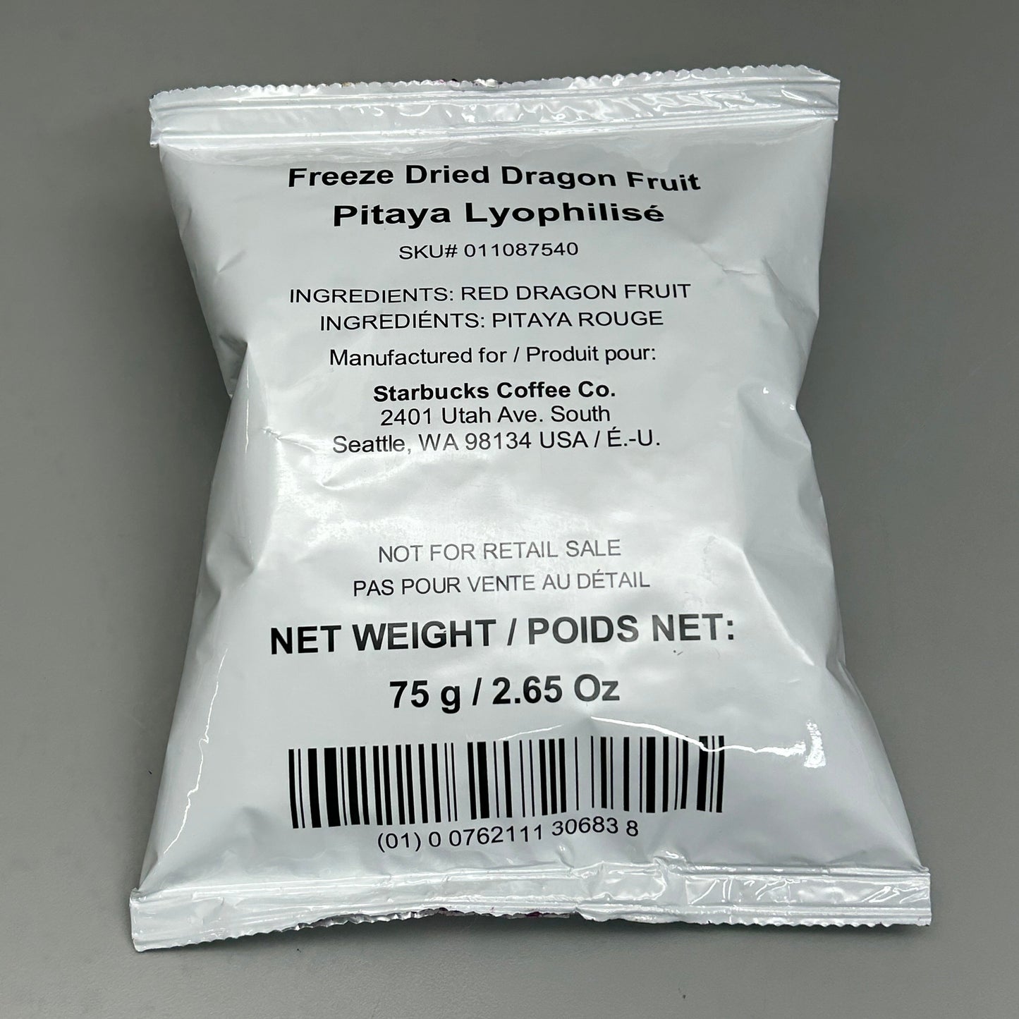 ZA@ STARBUCKS (12 PACK) Freeze Dried Dragonfruit for Beverages 2.65oz BB 08/26