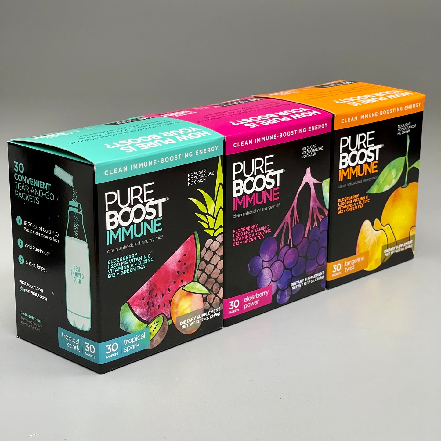 PUREBOOST IMMUNE 3-PACK of Clean Antioxidant Boosting Energy Mix (New)