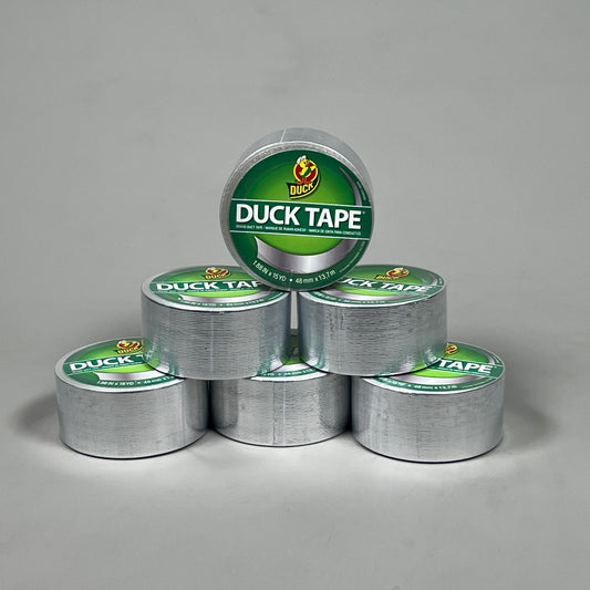SHURTAPE DUCK TAPE 6 ROLLS! Chrome Duct Tape 1.88" X 15 YD/Roll 332554 (New)