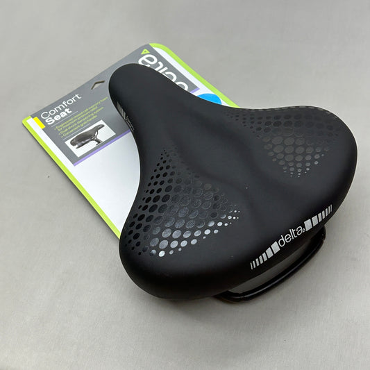 DELTA Memory Foam Padded Bike Seat Universal Fit & Grab Handle Large Black (New)