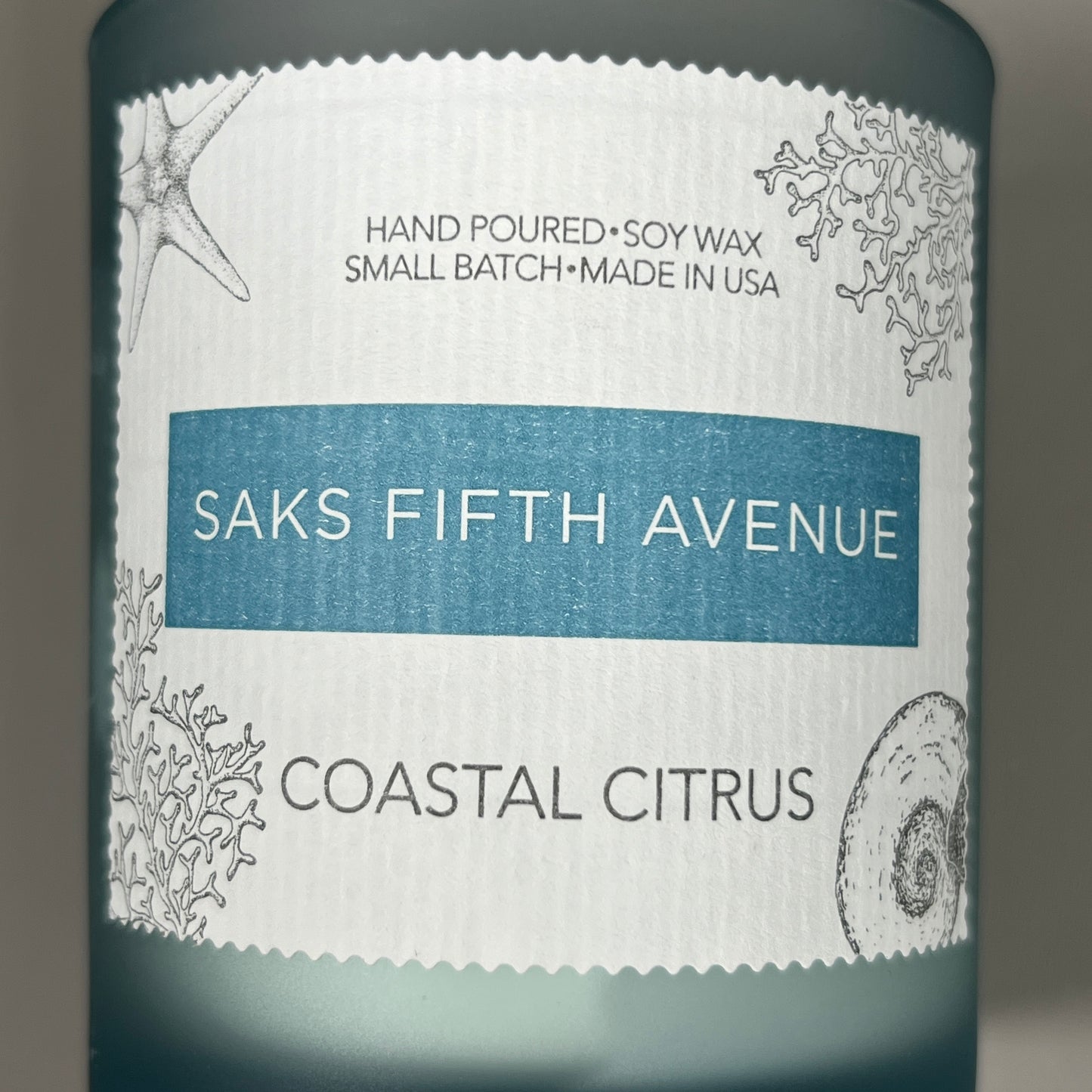 SAKS FIFTH AVENUE Coastal Citrus Hand Poured Soy Wax Candle 8 fl oz (New)