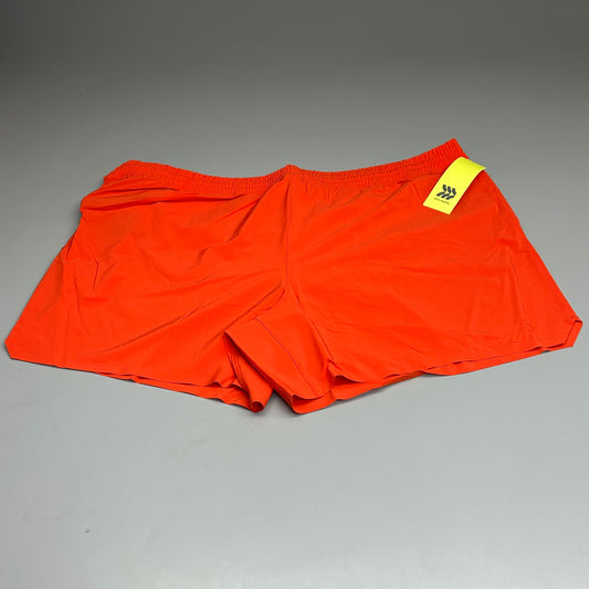 ALL IN MOTION Men's Lined Run Shorts 5" Dark Orange Sz XXL (New)