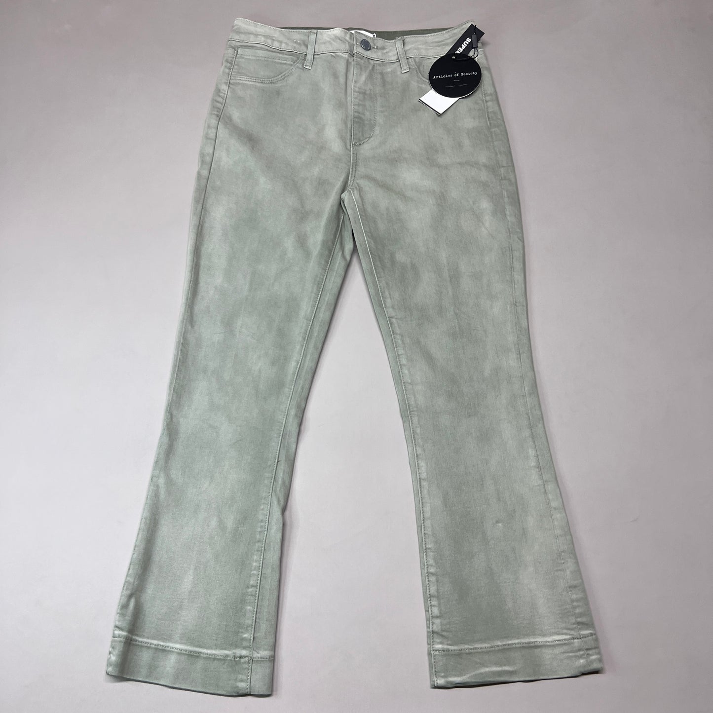 ARTICLES OF SOCIETY London Cropped Flare Pants In Lihue Women's Sz 29 Olive 5056CR-722 (New)