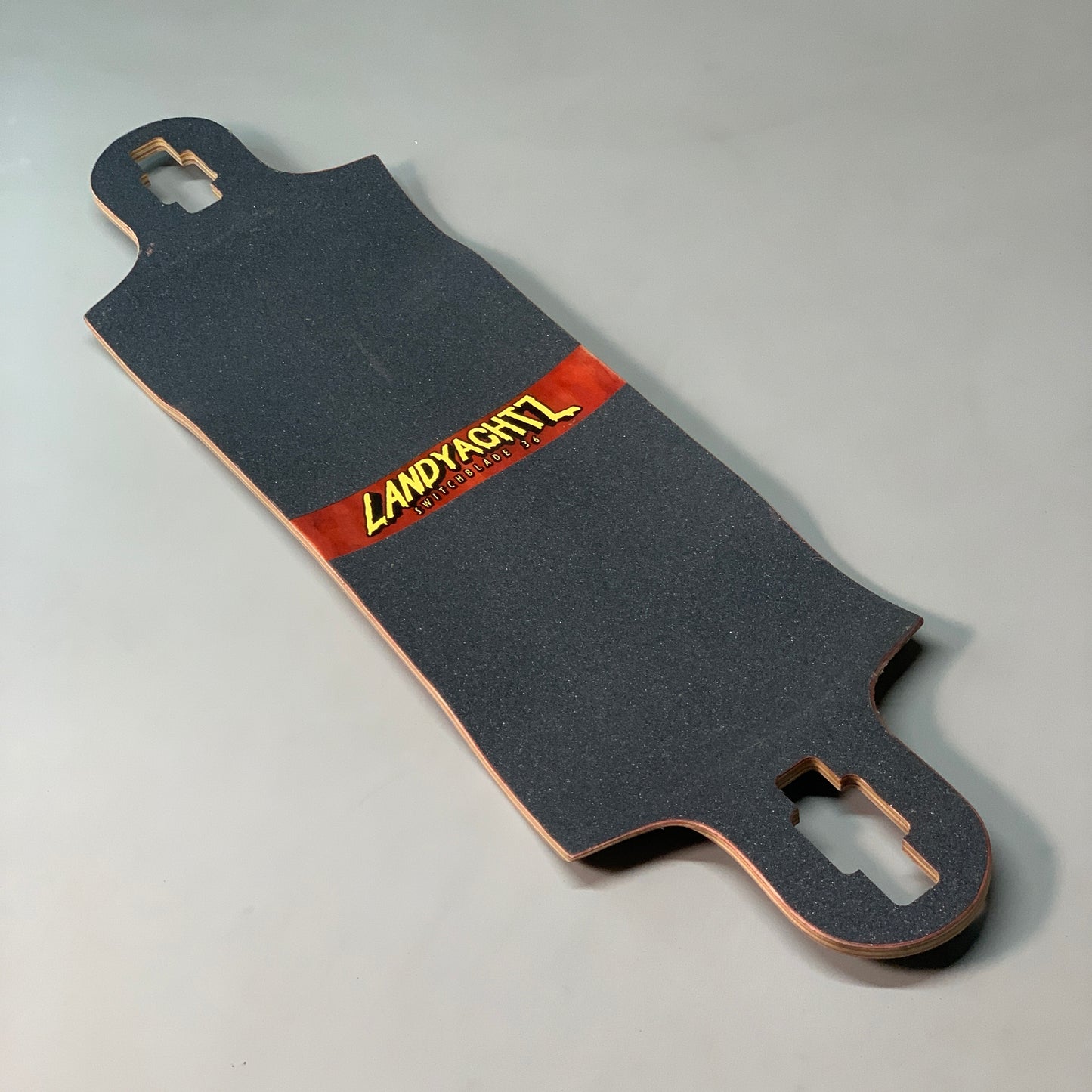 LANDYACHTZ Switchblade 36 Tropic Red/Orange/Blue Longboard Deck w/ Grip Tape 36"x9.5" (New Other)