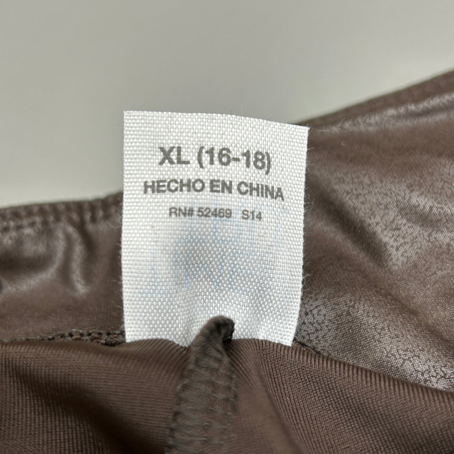 TIME AND TRU Women's Faux Leather Leggings Sz XL 16-18 Brown (New)