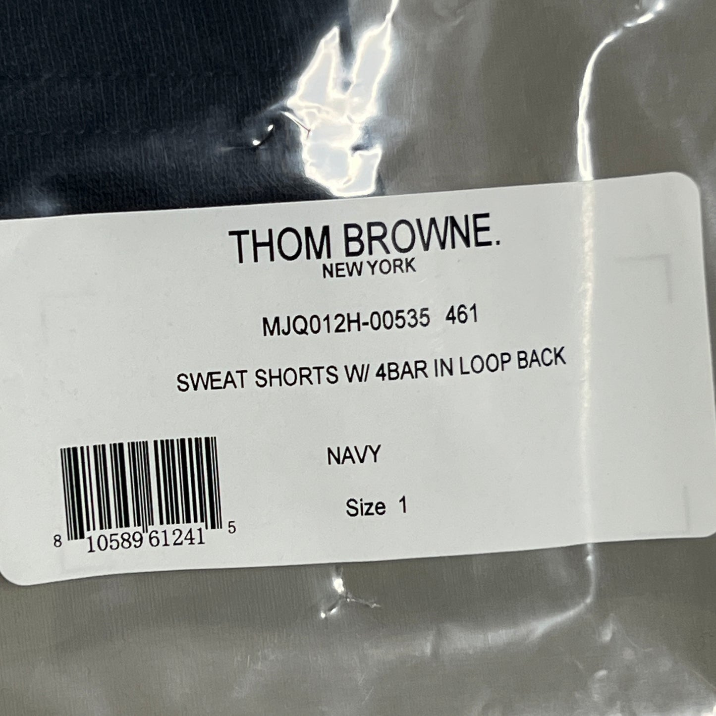 THOM BROWNE Classic Sweat Shorts w/4 Bar Loop Back Navy Size 1 (New)