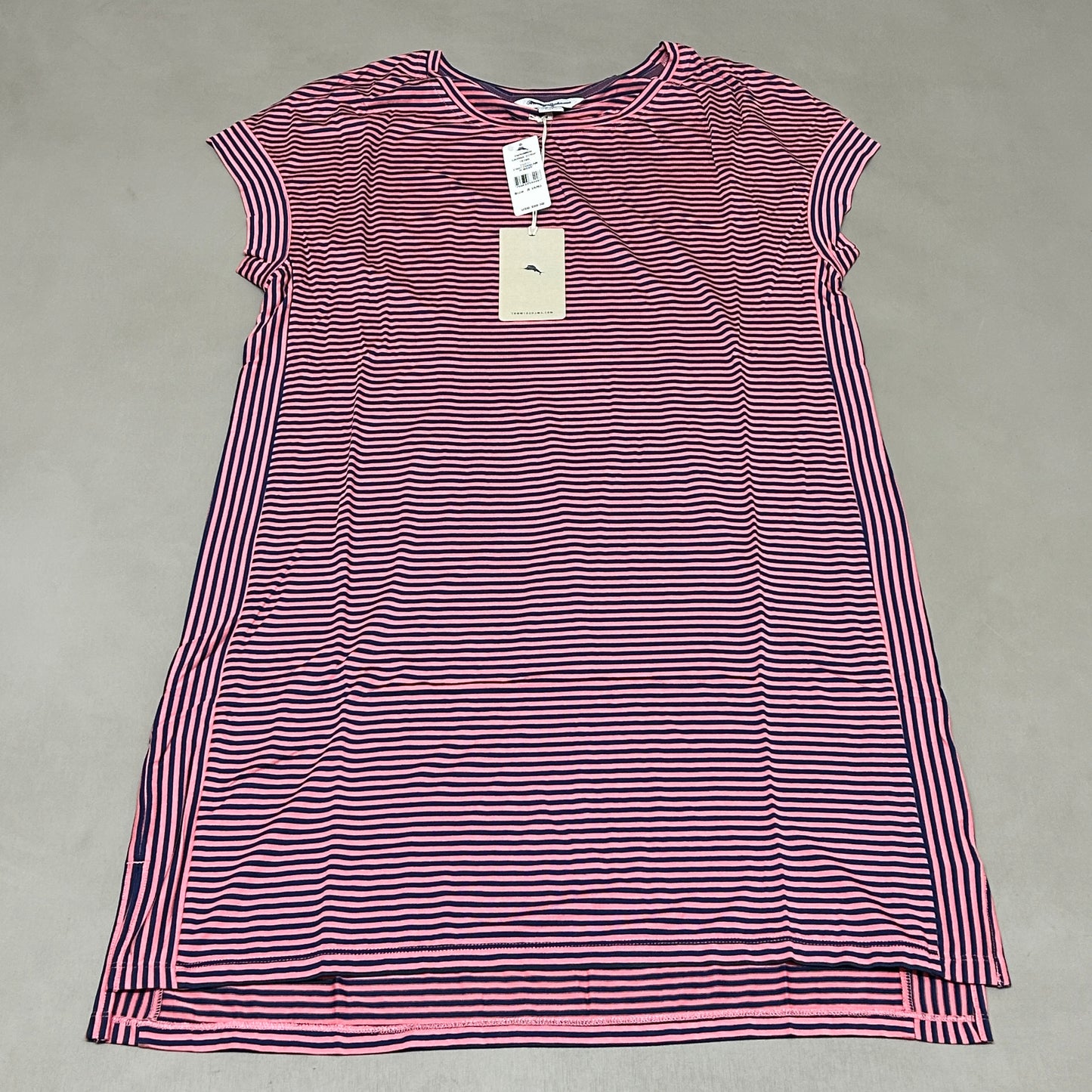 TOMMY BAHAMA Women's Short Sleeve Cassia Stripe T-shirt Dress Tutti Frutti Size S (New)