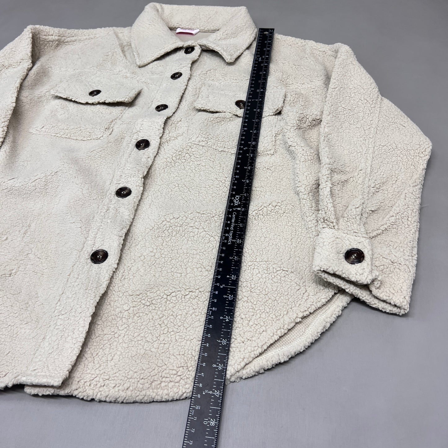 PINK LILY Fleece Button-up Jacket Women's Sz S Beige PL177 (New)