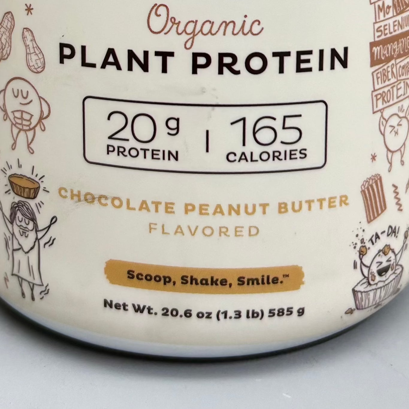 ZA@ KOS Chocolate Peanut Butter Flavored Organic Plant Protein Powder 20.6 oz Exp 12/24 (New) C