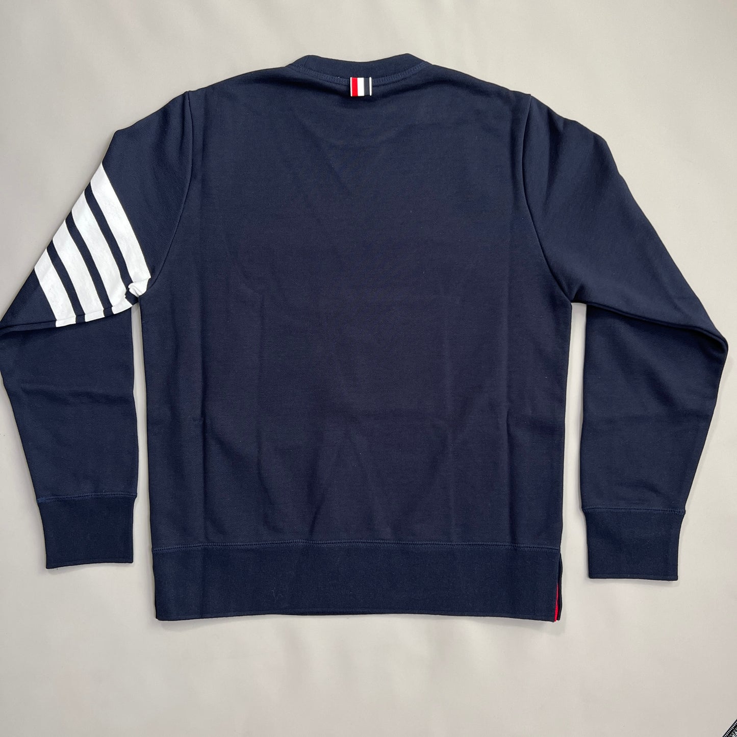 THOM BROWNE Classic Sweatshirt w/ 4 Bar Sleeve in Classic Loop Back Navy Size 5 (New)