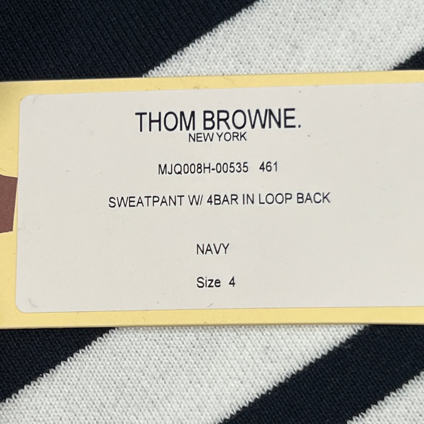 THOM BROWNE Classic Sweat pants w/Engineered 4 Bar Loop Back Navy Size 4 (New)