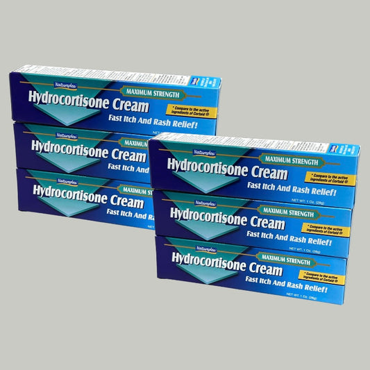 ZA@ NATUREPLEX Hydrocortisone 6-PACK! Max Strength Fast Itch/Rash Relief 1 oz 09/24 (New) C