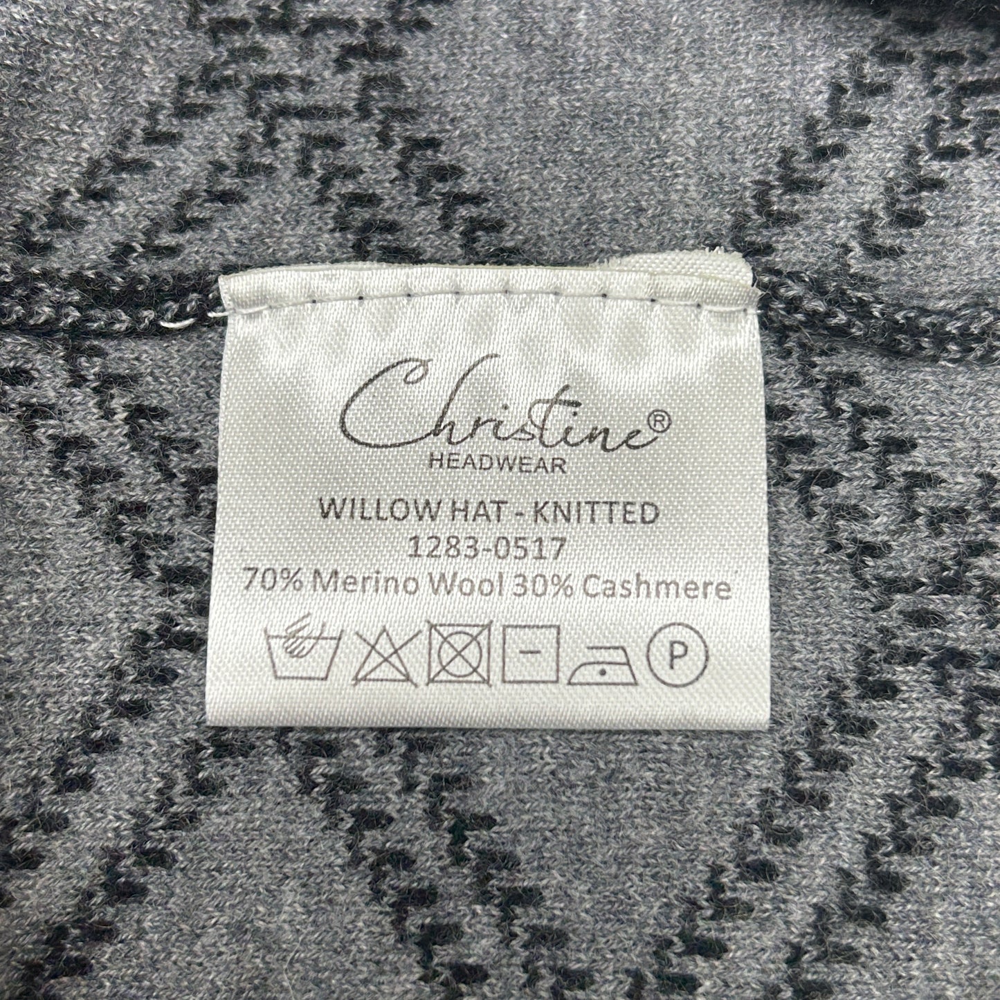 CHRISTINE HEADWEAR Willow Hat Knitted Mid Grey/Black 1283-0517 (New)