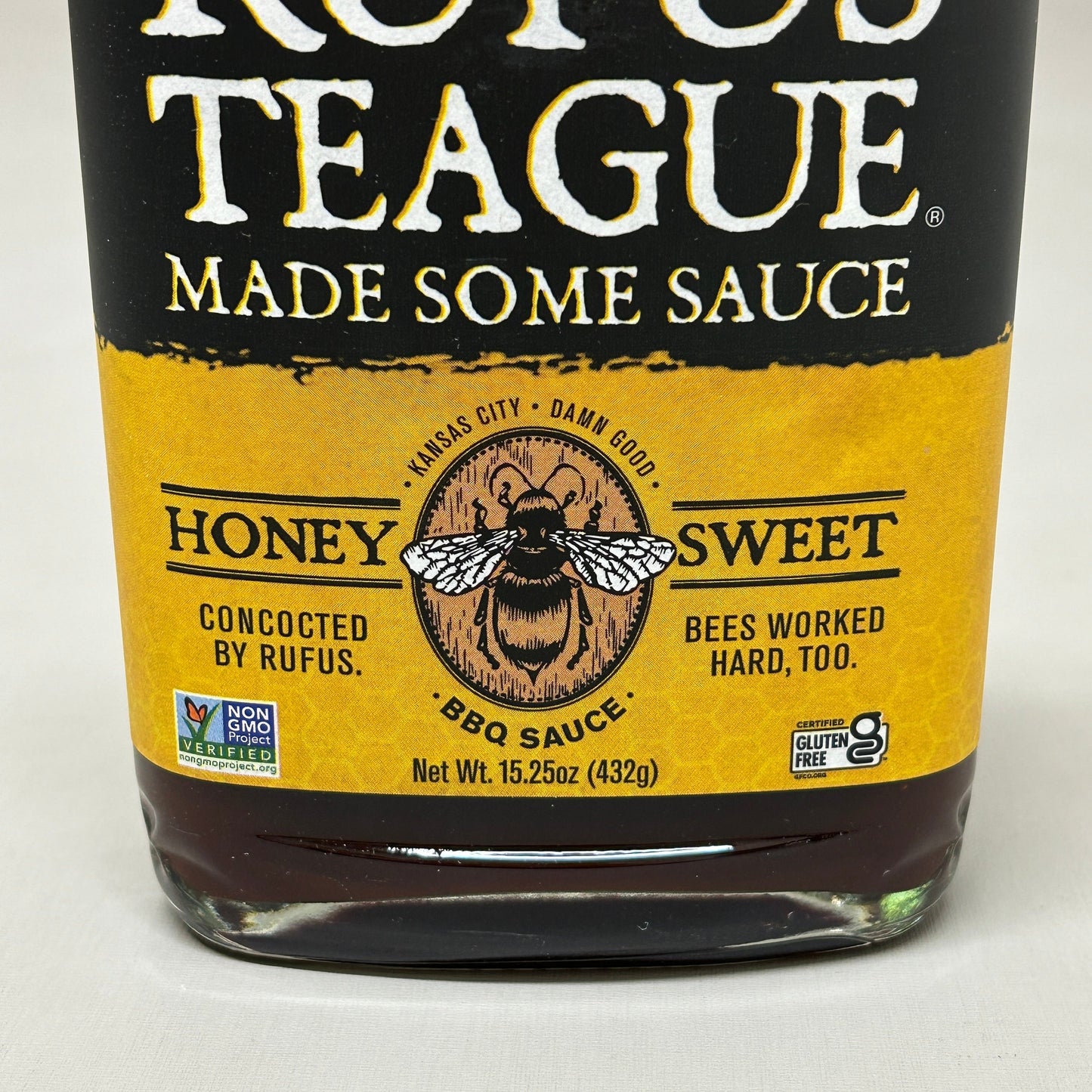 ZA@ RUFUS TEAGUE 6-PACK! Honey Sweet BBQ Sauce 15.25 oz Gluten Free Non GMO Exp 06/25 (New) E