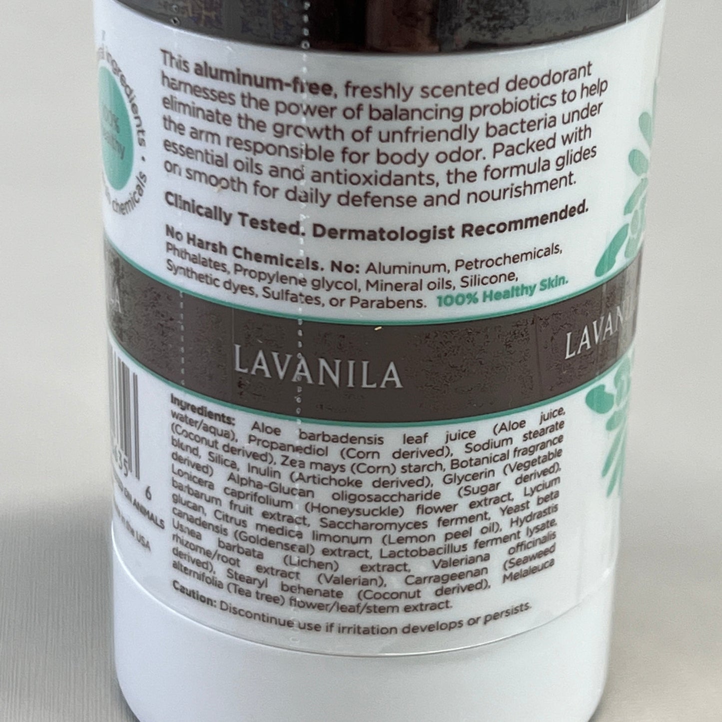 ZA@ LAVANILA The Healthy Deodorant Natural Vanilla Eucalyptus Solid Stick 2 oz 20182 (Dried Out)