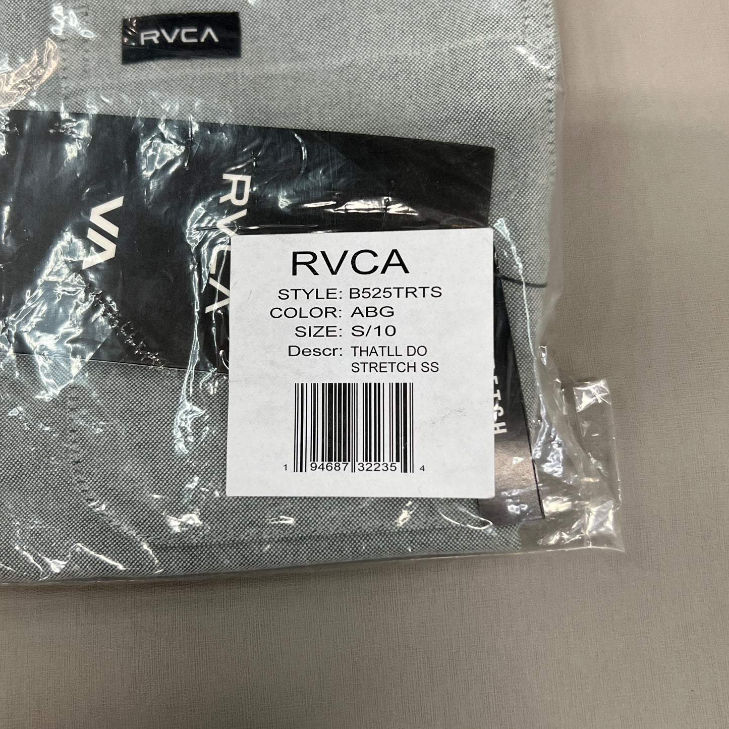 RVCA That'll Do Stretch Short Sleeve Shirt Youth Sz S / 10 B525TRTS Balsam Green (New)