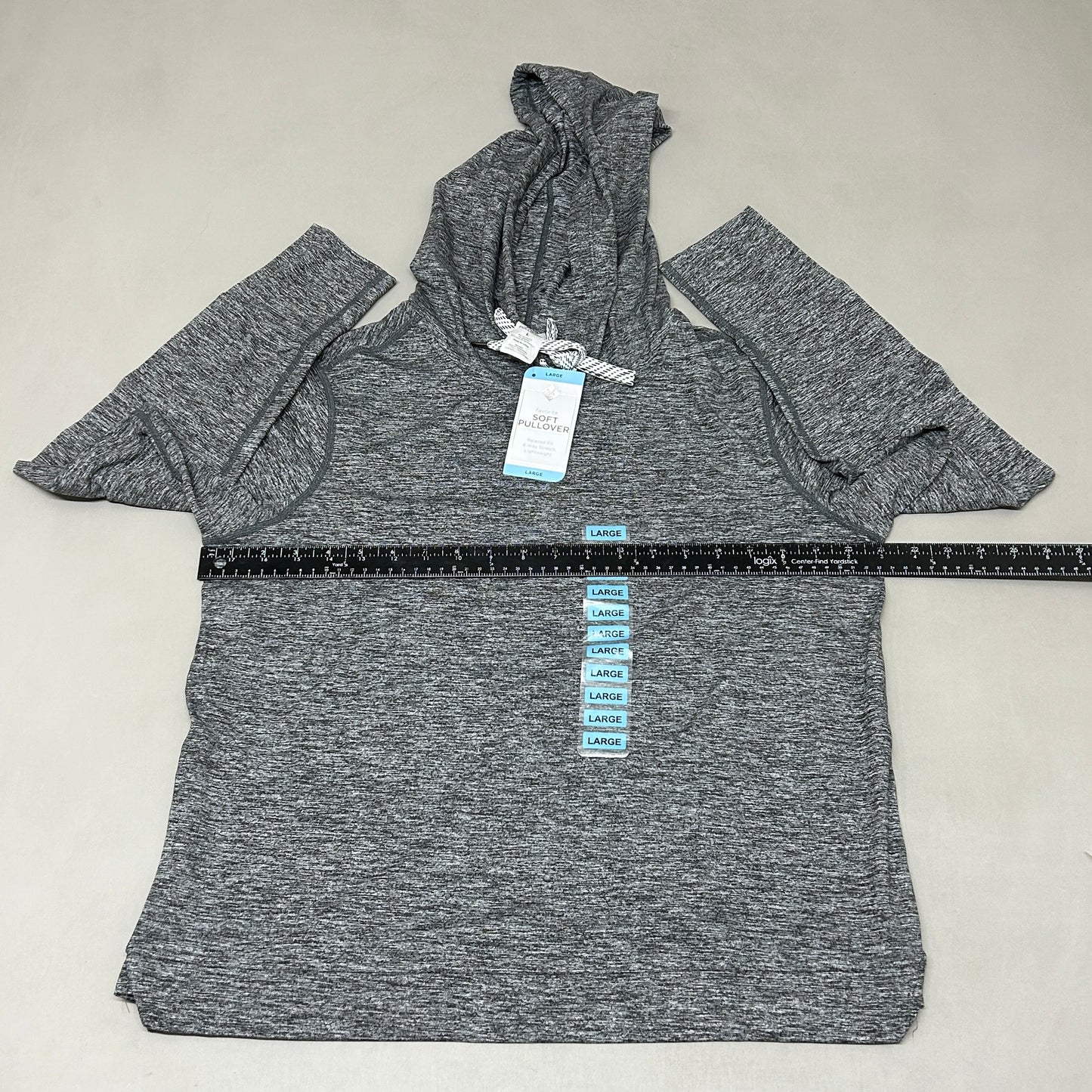 MEMBERS MARK Favorite Soft Pullover Heather Grey Size Large (New)