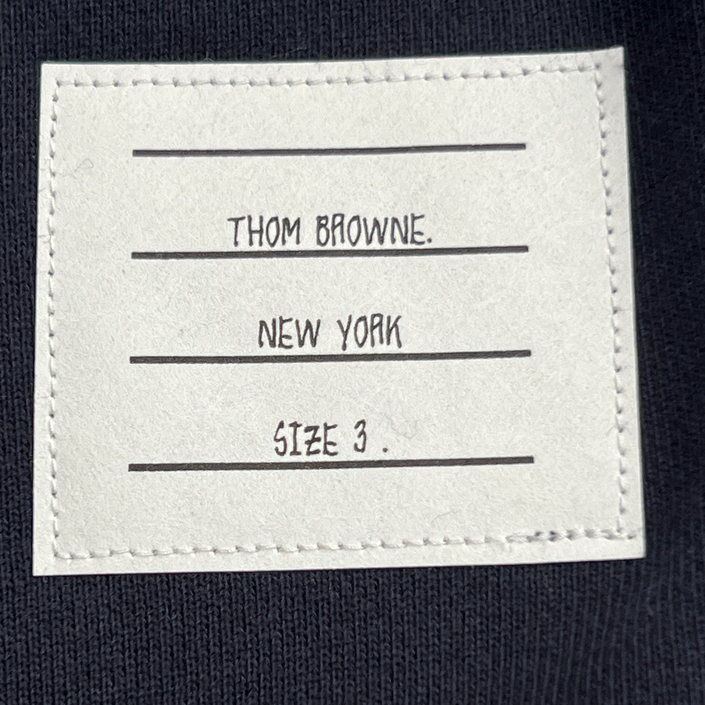 THOM BROWNE Classic Sweatshirt w/ 4 Bar Sleeve in Classic Loop Back Navy Size 3 (New)