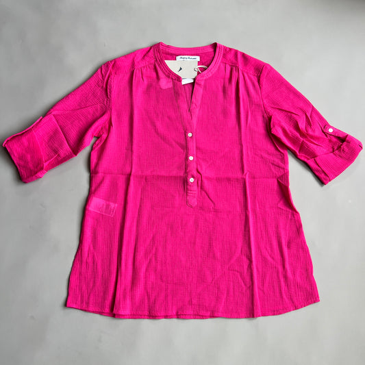 TOMMY BAHAMA Women's Coastview Gauze Top 3/4 Sleeve Rose Bed Size XS (New)