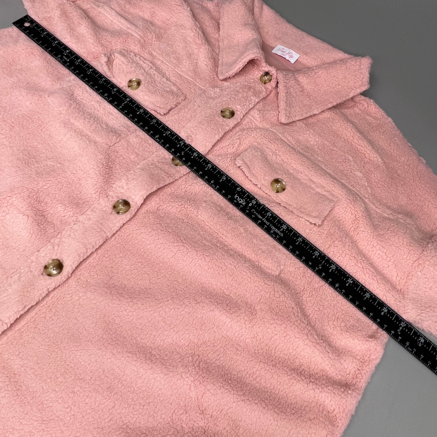 PINK LILY Fleece Button-up Jacket Women's Sz 3XL Mauve Pink PL177 (New)