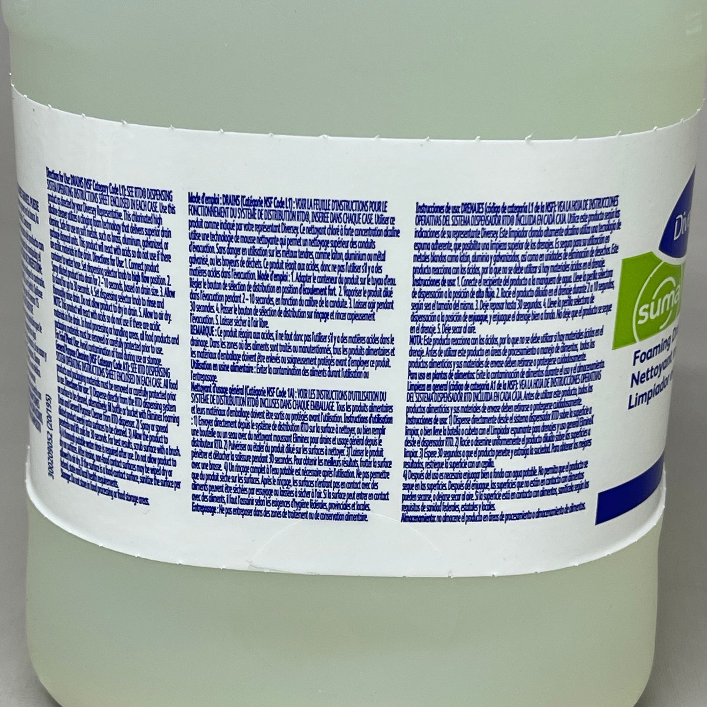 ZA@ DIVERSEY Suma Eliminex Foaming Drain & General Purpose Cleaner 10-PK x 1.5L 94266308 (New) C