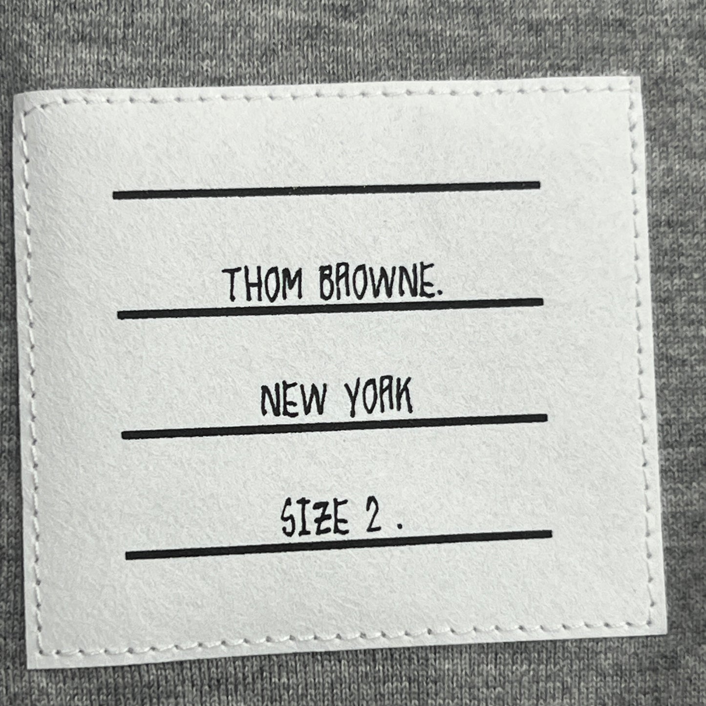 THOM BROWNE SS Tee RWB Pocket Tee in Medium Weight Jersey Light Grey Size 2 (New)