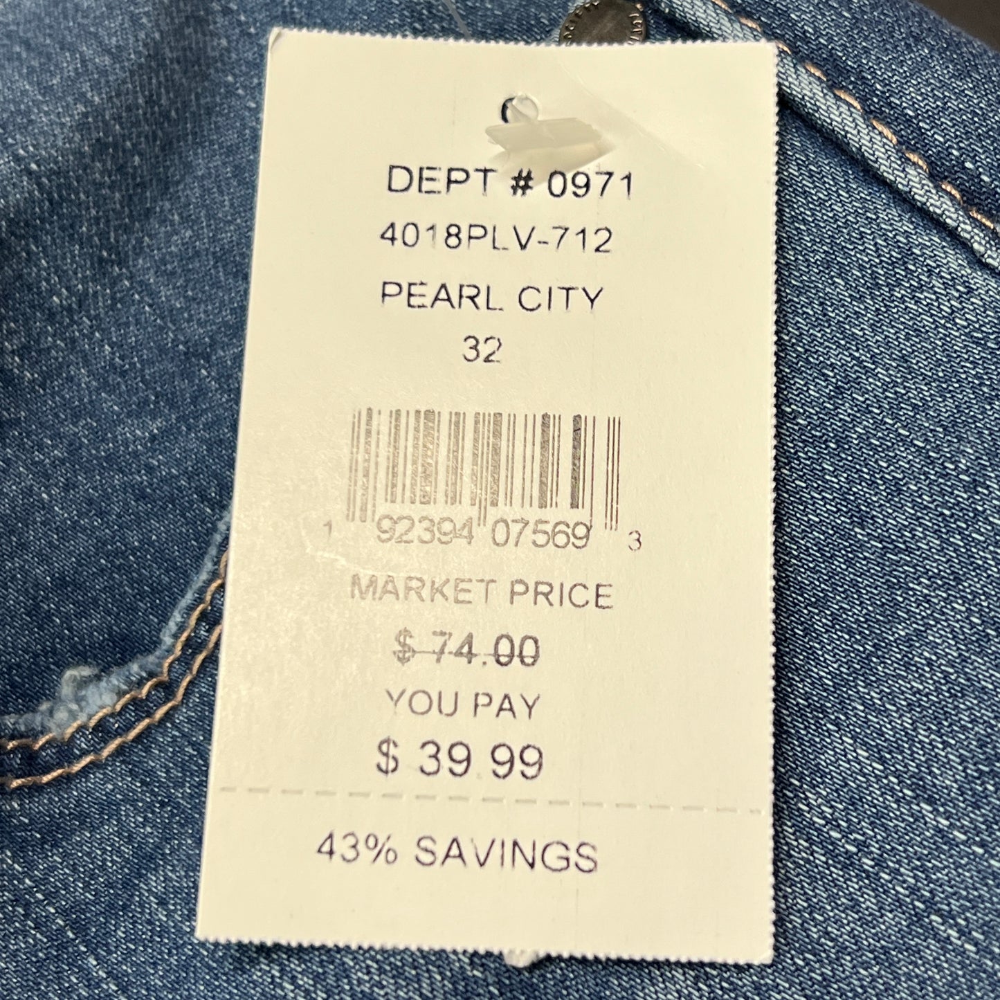 ARTICLES OF SOCIETY Pearl City Denim Jeans Women's Sz 32 Blue 4018PLV-712 (New)