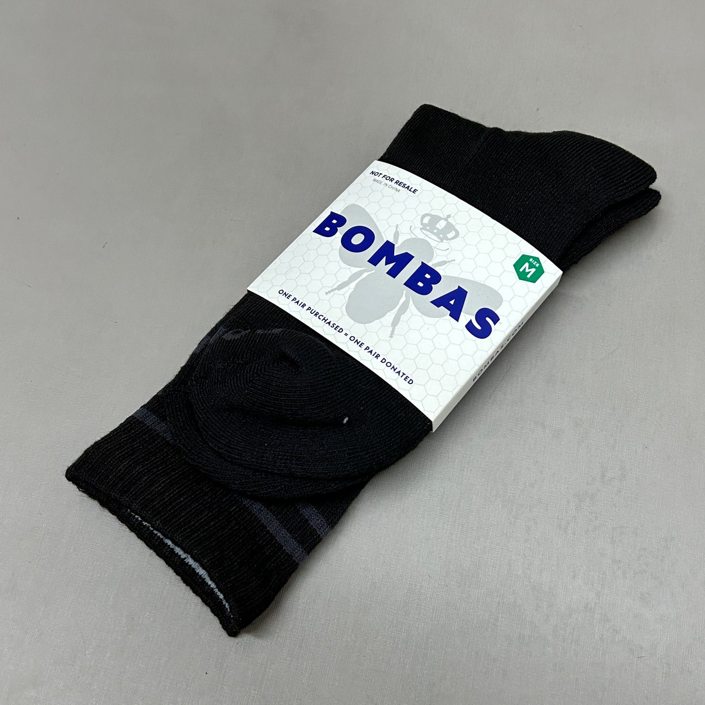 BOMBAS 3 Pack! High Quality Men's Solids Calf Socks Sz Medium Black (New)