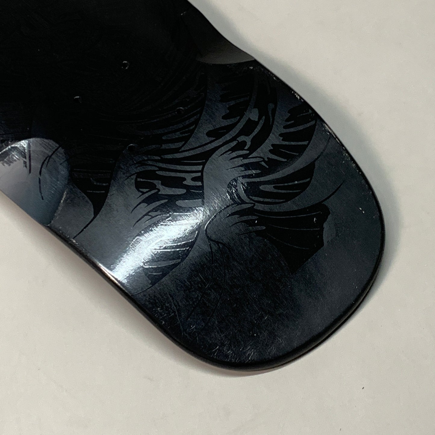 LANDYACHTZ Dinghy Longboard/Skateboard Black Embossed Skull Canadian Maple 7 Ply 29"x8" (New Other)