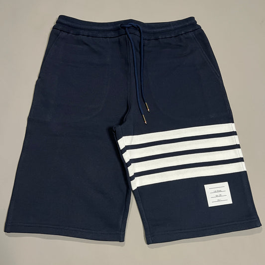 THOM BROWNE Classic Sweat Shorts w/4 Bar Loop Back Navy Size 2 (New)