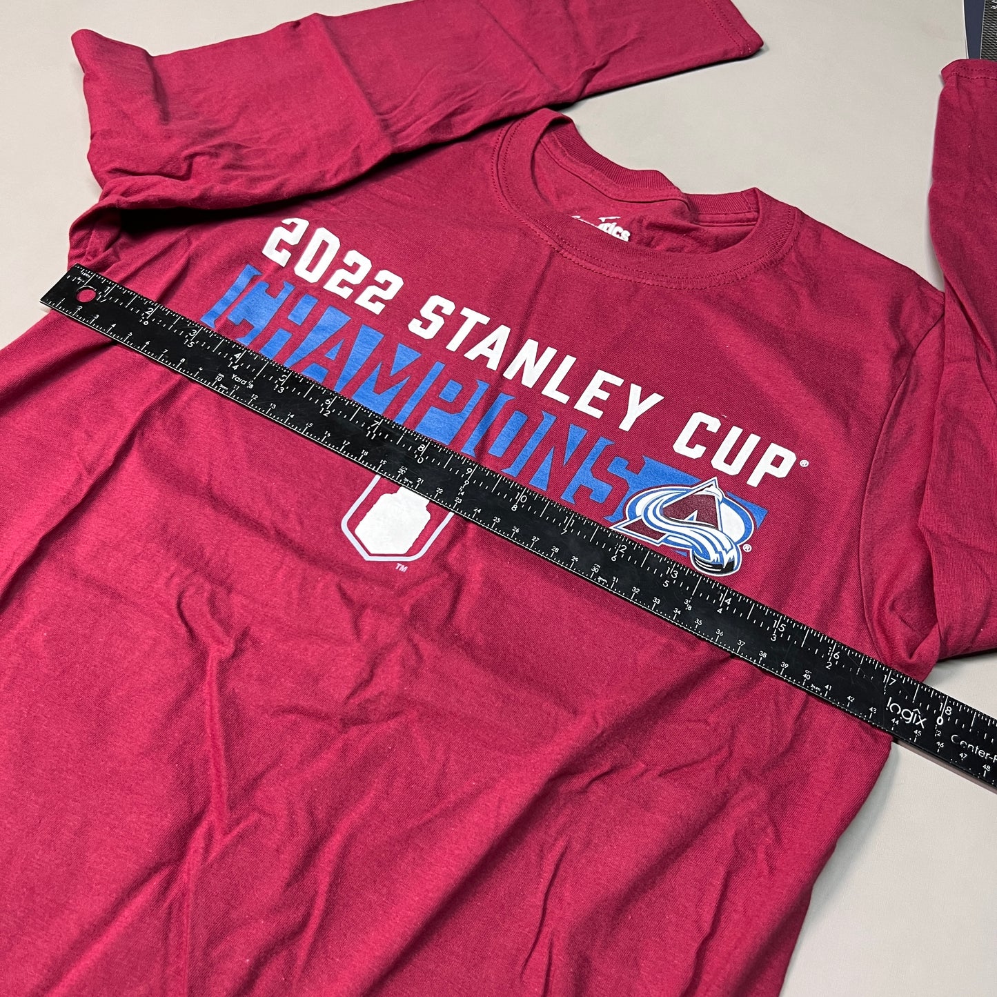 FANATICS 2022 Stanley Cup Champions Colorado Avalanche Long Sleeve T-shirt Sz S Burgundy 058N SC Champs (New)