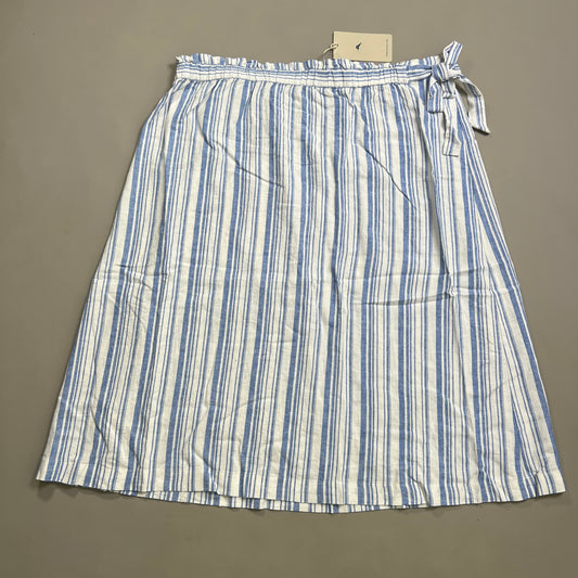 TOMMY BAHAMA Women's Shell Yea Stripe Midi Skirt Turkish Sea Size L (New)