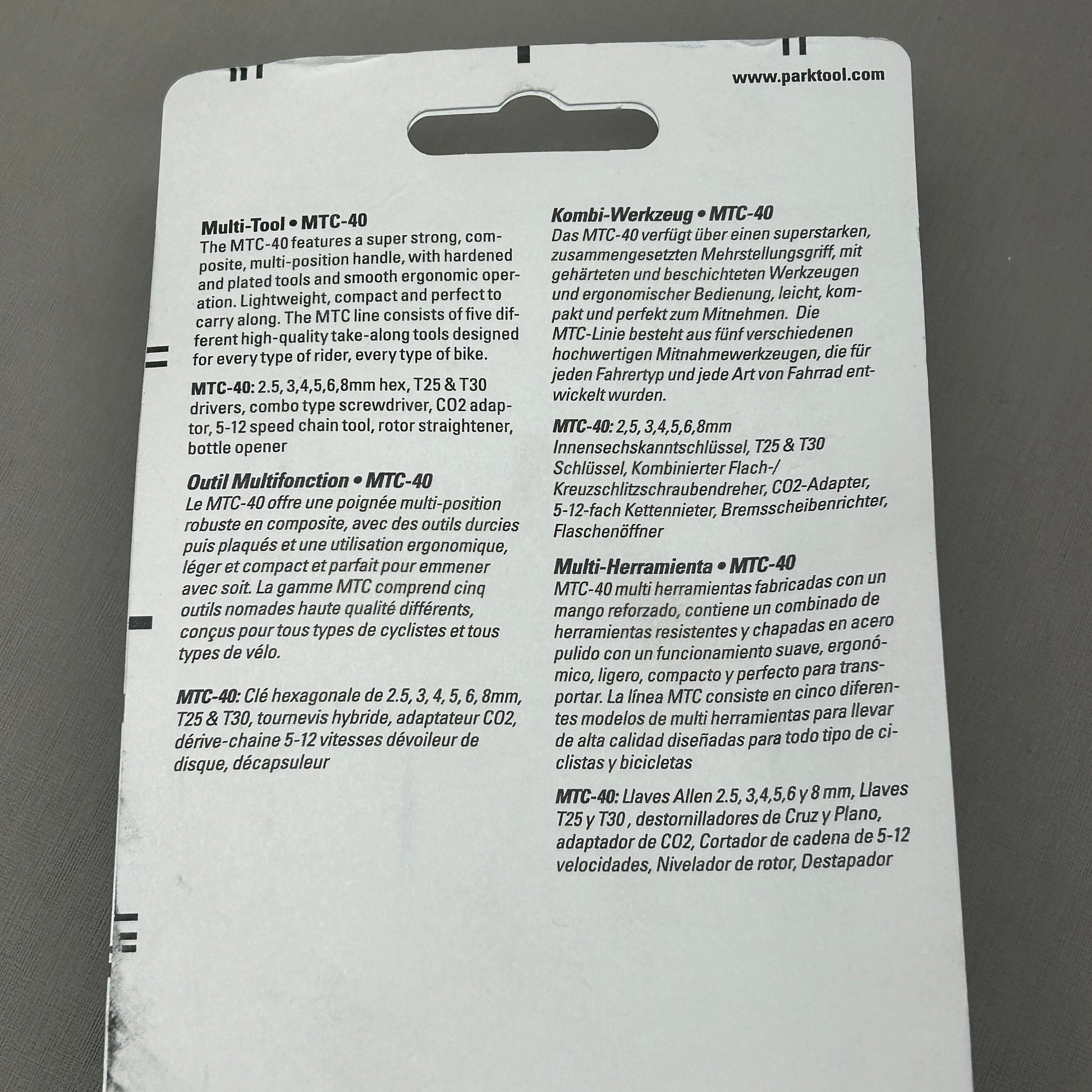 Bike Tool Kit Park Tool MTC-20 Composite Multi-Tool Performance