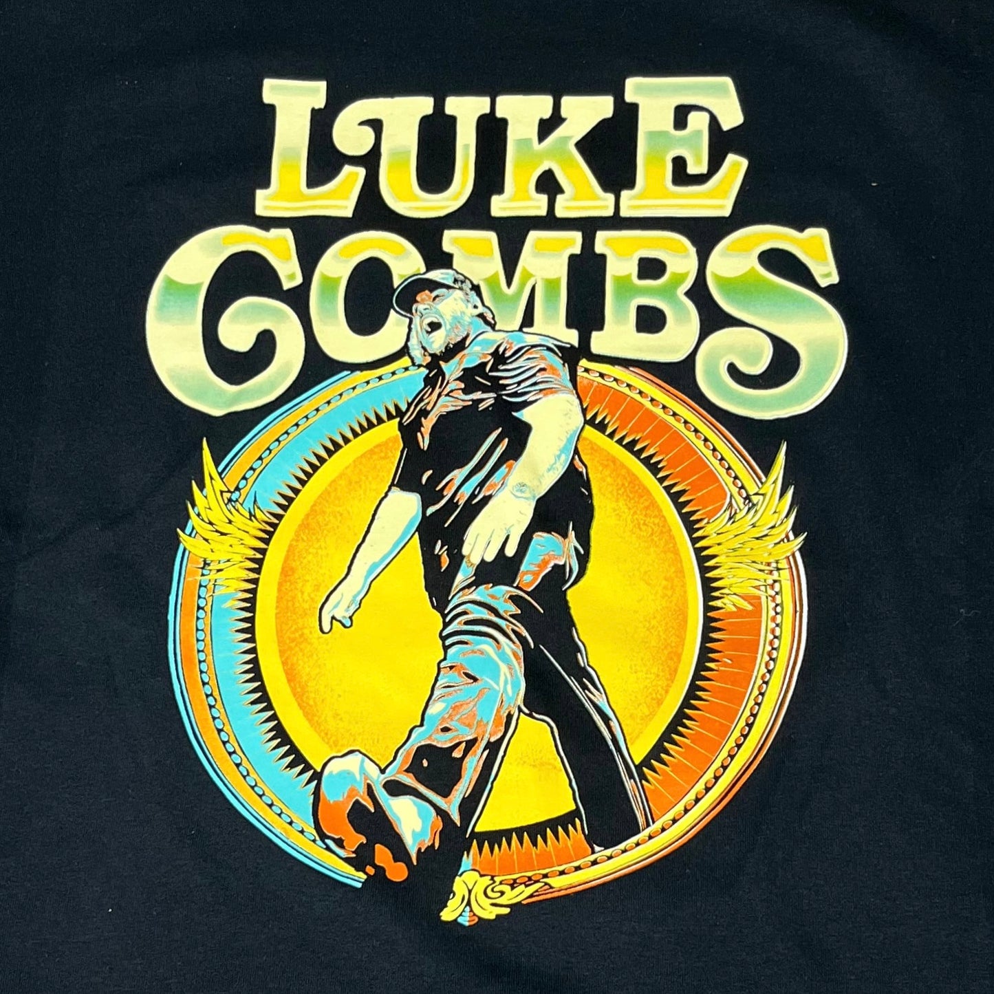 Luke Combs Stadium Tour 2022 Gildan Short Sleeve T-Shirt Unisex Sz L Black (New)