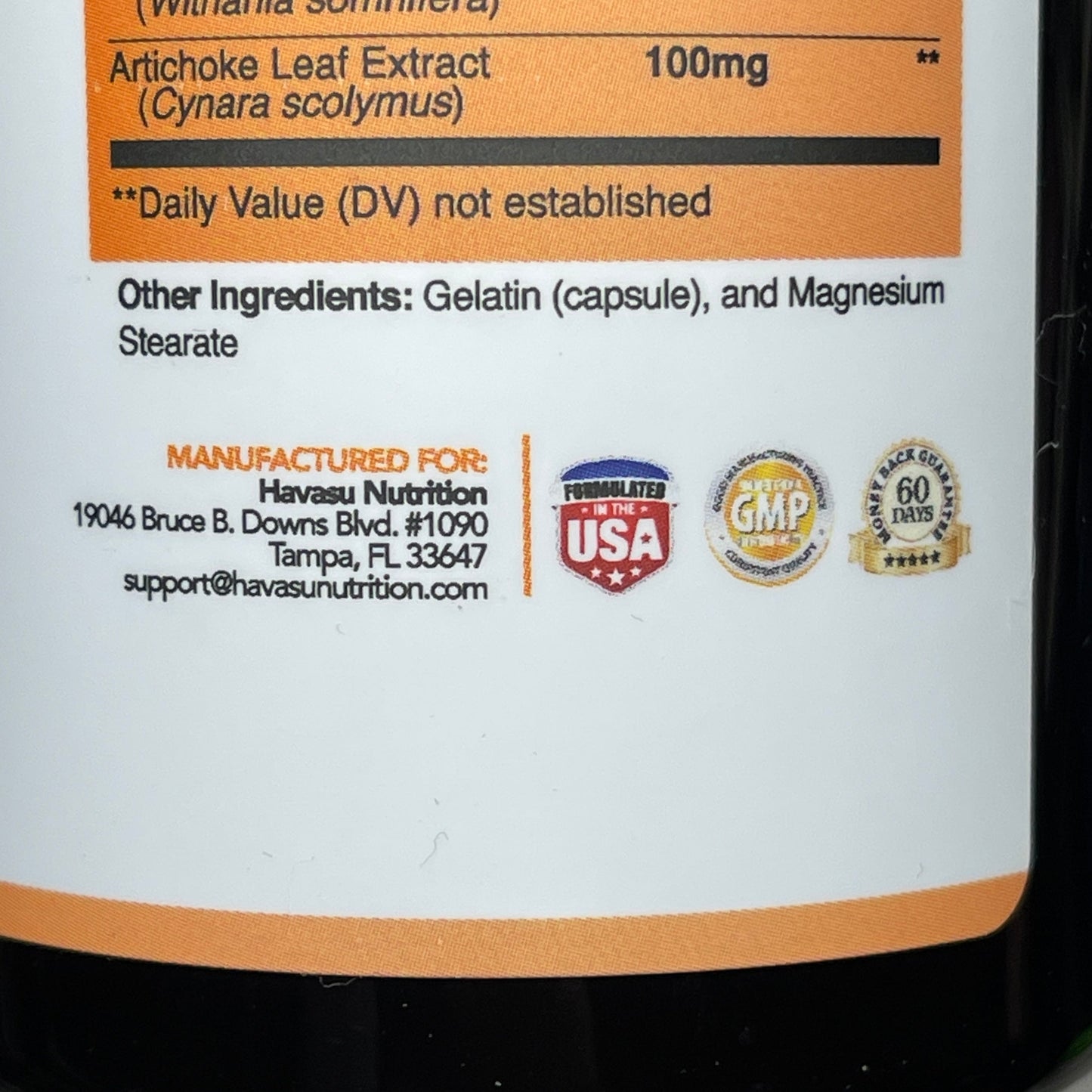 HAVASU Ashwaganda Root Artichoke Leaf Extract Dietary Supplement 90 Capsules 01/24