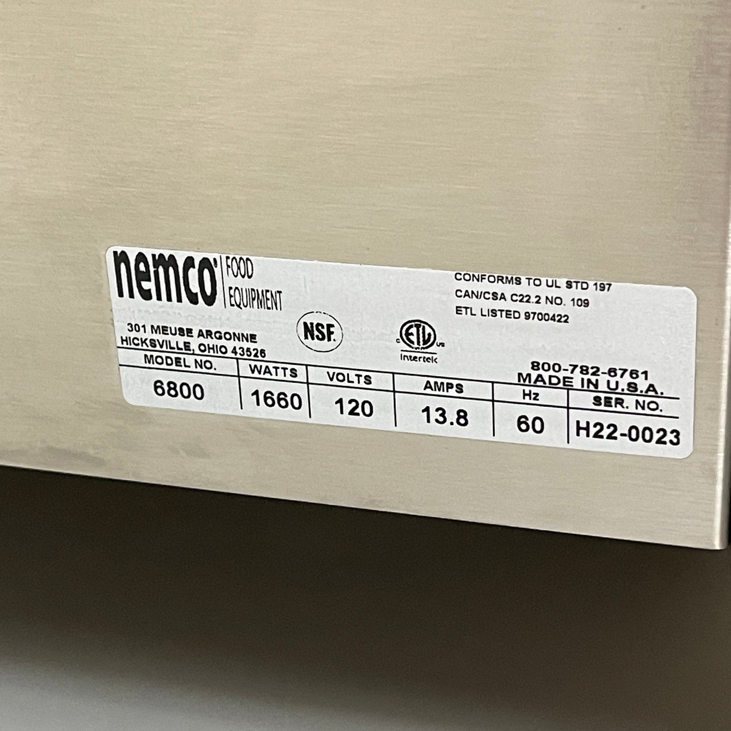 NEMCO 6800 Conveyor Toaster 300 Slices/hr 120v Stainless Steel (New w/ Damage)
