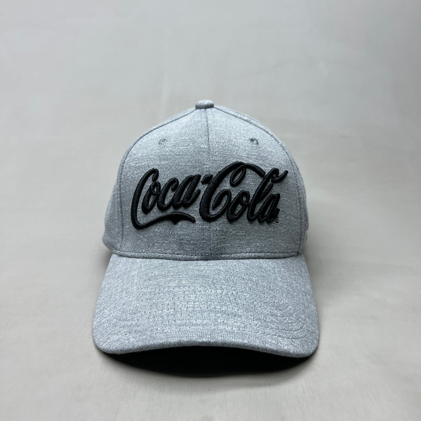 COCA-COLA Stretch Script Baseball Cap Fit Sz One Size Grey 23637 (New)