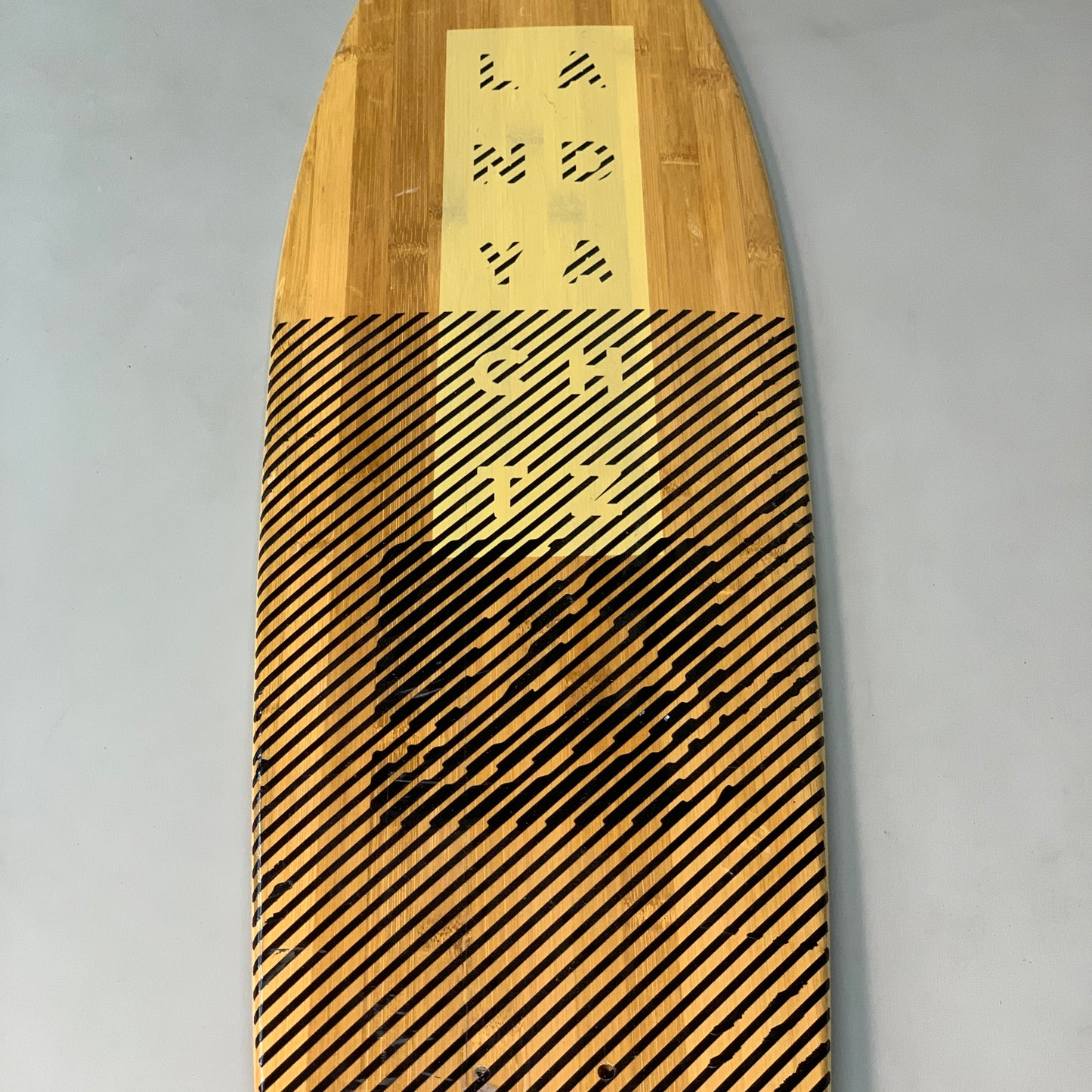 LANDYACHTZ Stripes Kicktail Pintail Longboard Wood Deck 37"x9"  (New Other)