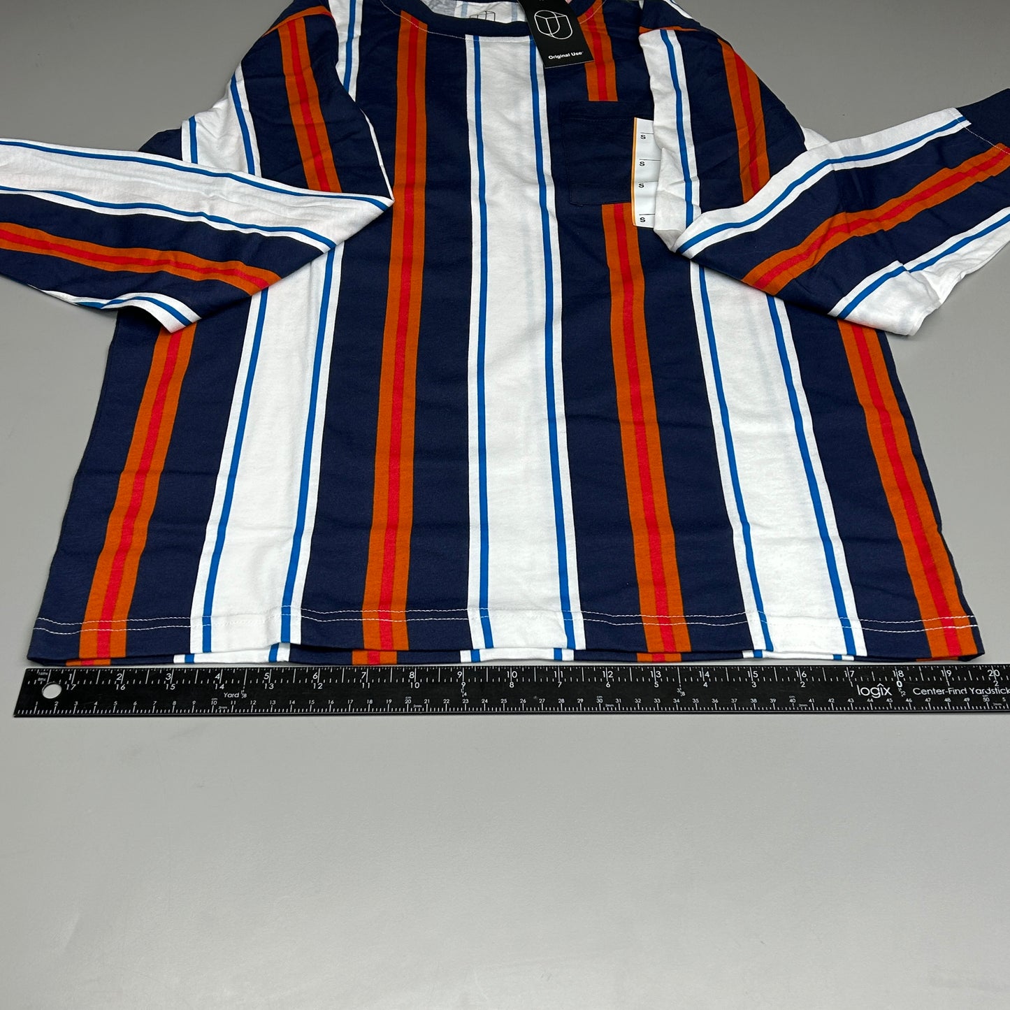 ORIGINAL USE Men's Striped Long Sleeve T-Shirt Gold/Stripe Sz S (New)